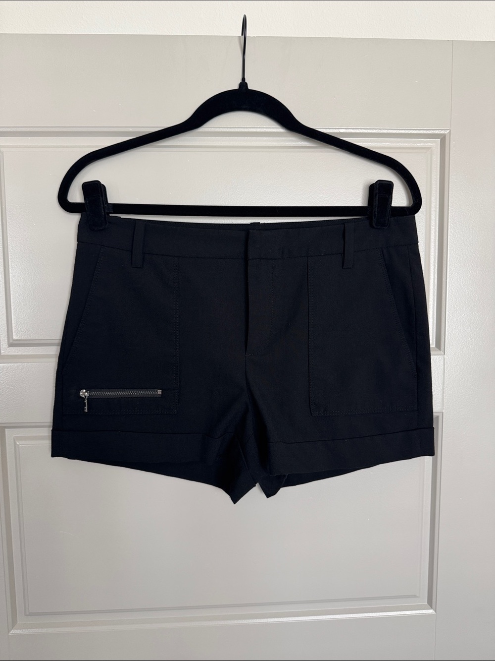 Zara Black Tailored Shorts with Zip Pocket, S